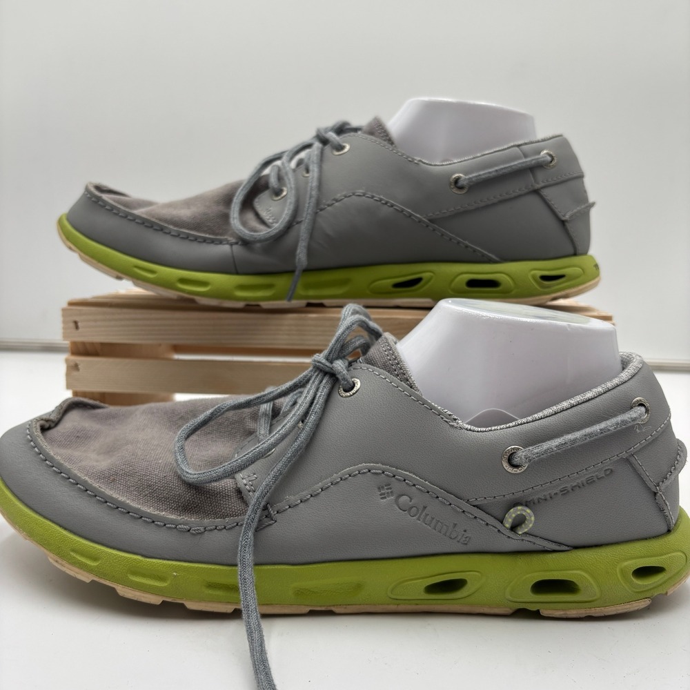 Columbia PFG Bahama Vent Mens Gray Lime Dock Boat Shoes Lace Up Size 12